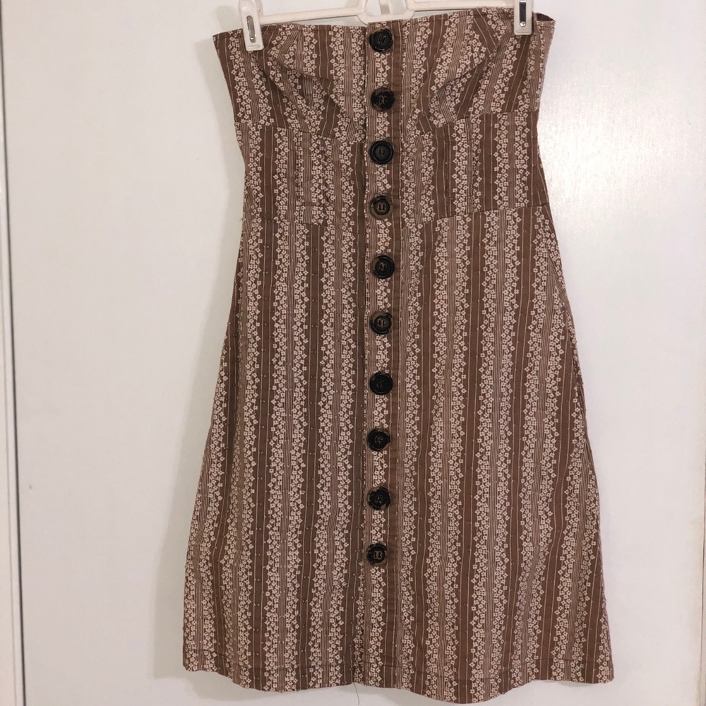 Roxy strapless floral stripe dress